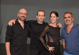 Patricia Guerrero y Alfonso Losa, con Salvador Escudero y Miguel Martín, el pasado septiembre.