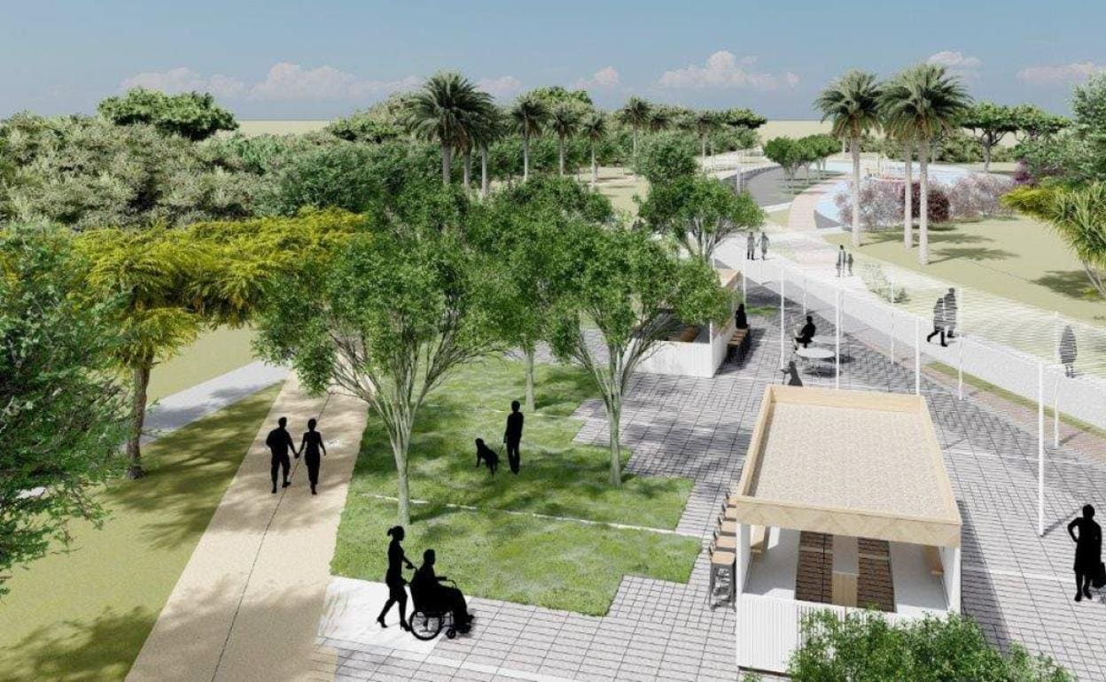 Recreación del proyecto del parque de Frank Capra diseñado por Urbanismo. 