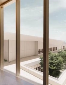 Imagen secundaria 2 - Tres imágenes de cómo quedará el nuevo espacio en el recinto hospitalario de Vélez-Málaga. 