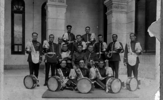 La banda de Bomberos en 1932. 