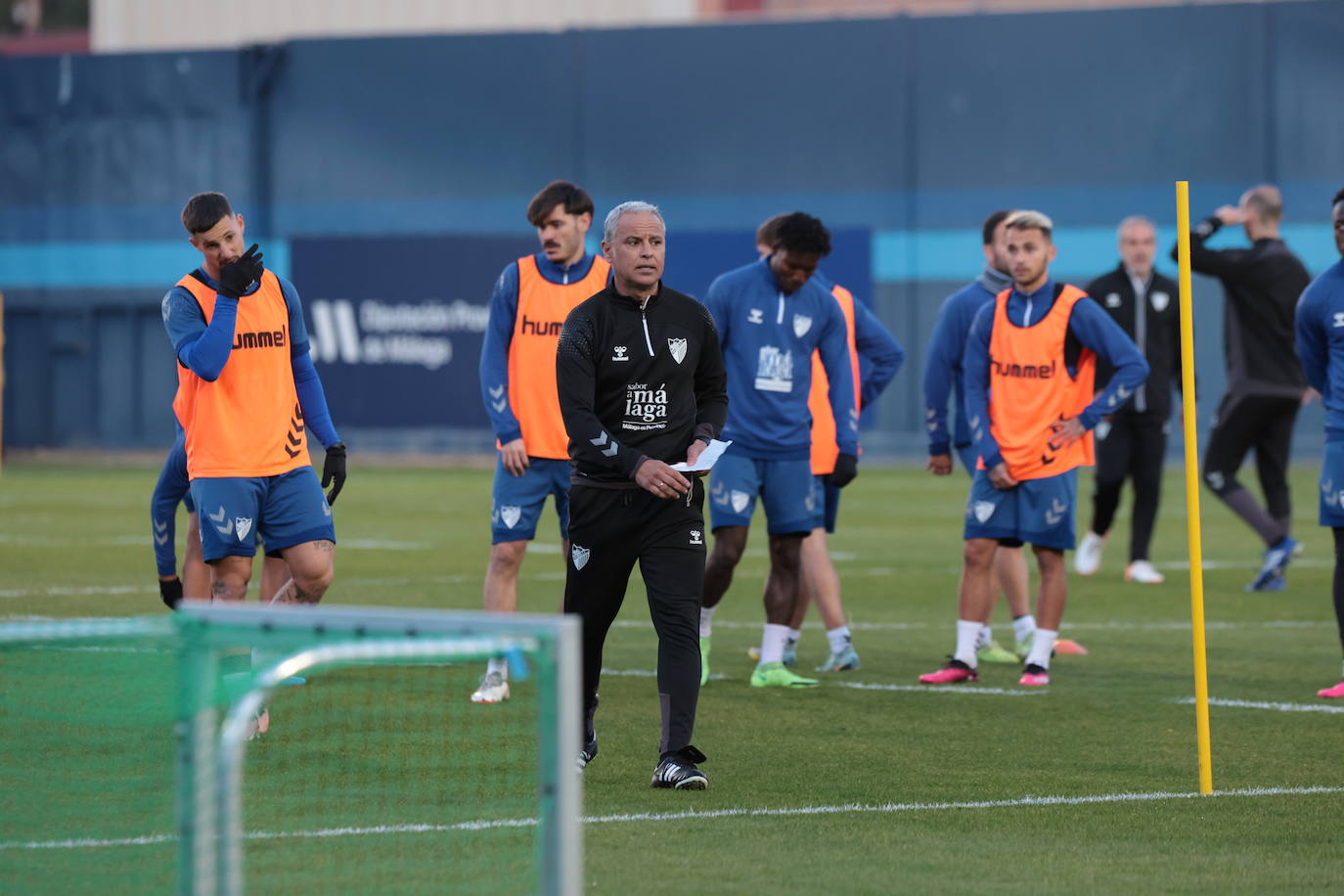 Primer entrenamiento de Pellicer como técnico del Málaga