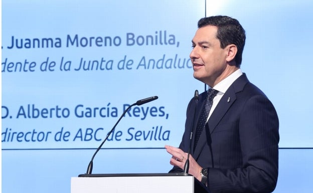 Juanma Moreno, durante su intervención en el foro de ABC.