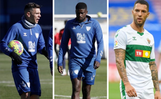 Los jugadores Álex Gallar, Alfred N'Diaye y Tete Morente.