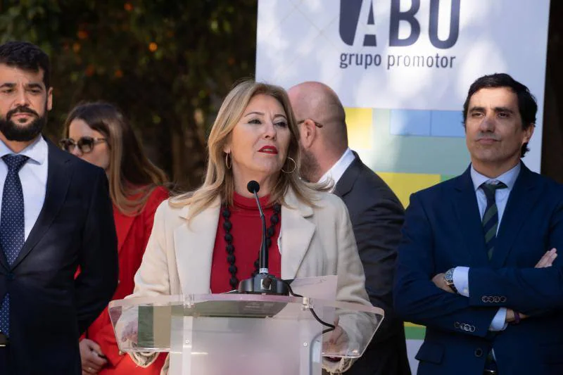 La consejera de Economía, Hacienda y Fondos Europeos Carolina España Reina atiende a los medios de comunicación en Sevilla 