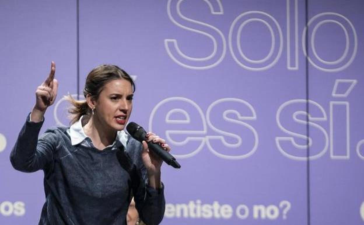 Montero, este lunes en un acto organizado por Podemos