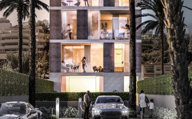 Fachada del proyecto del número 32 del paseo de Sancha hacia el paseo Pablo Ruiz Picasso. 