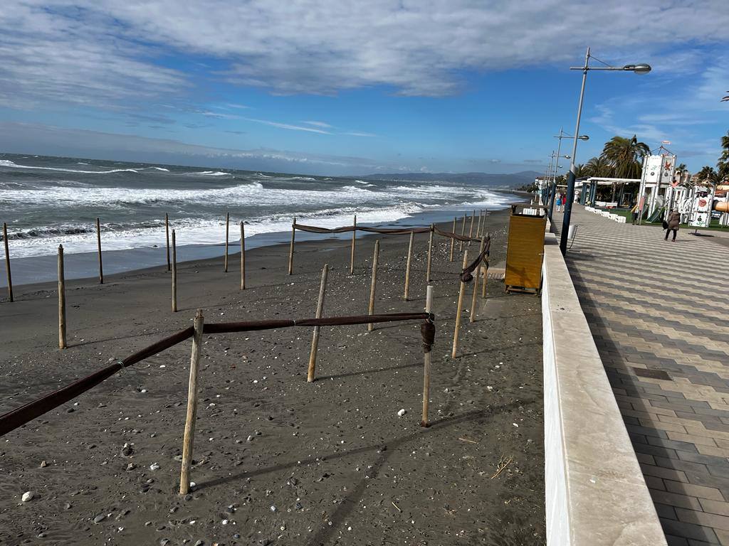 Temporal en las playas de la Axarquía (playas de Caleta de Vélez, Torre del Mar, El Morche y Ferrara en Torrox)