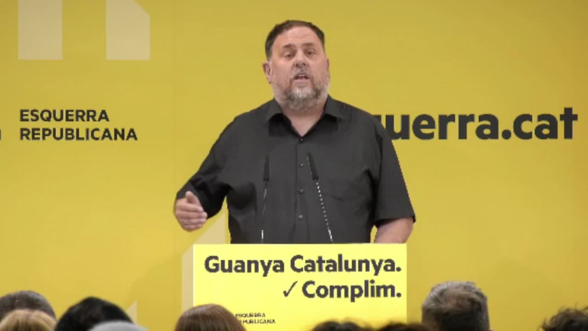 Junqueras (ERC) atribuye las "carencias" sociales en Catalunya al déficit fiscal con el Estado