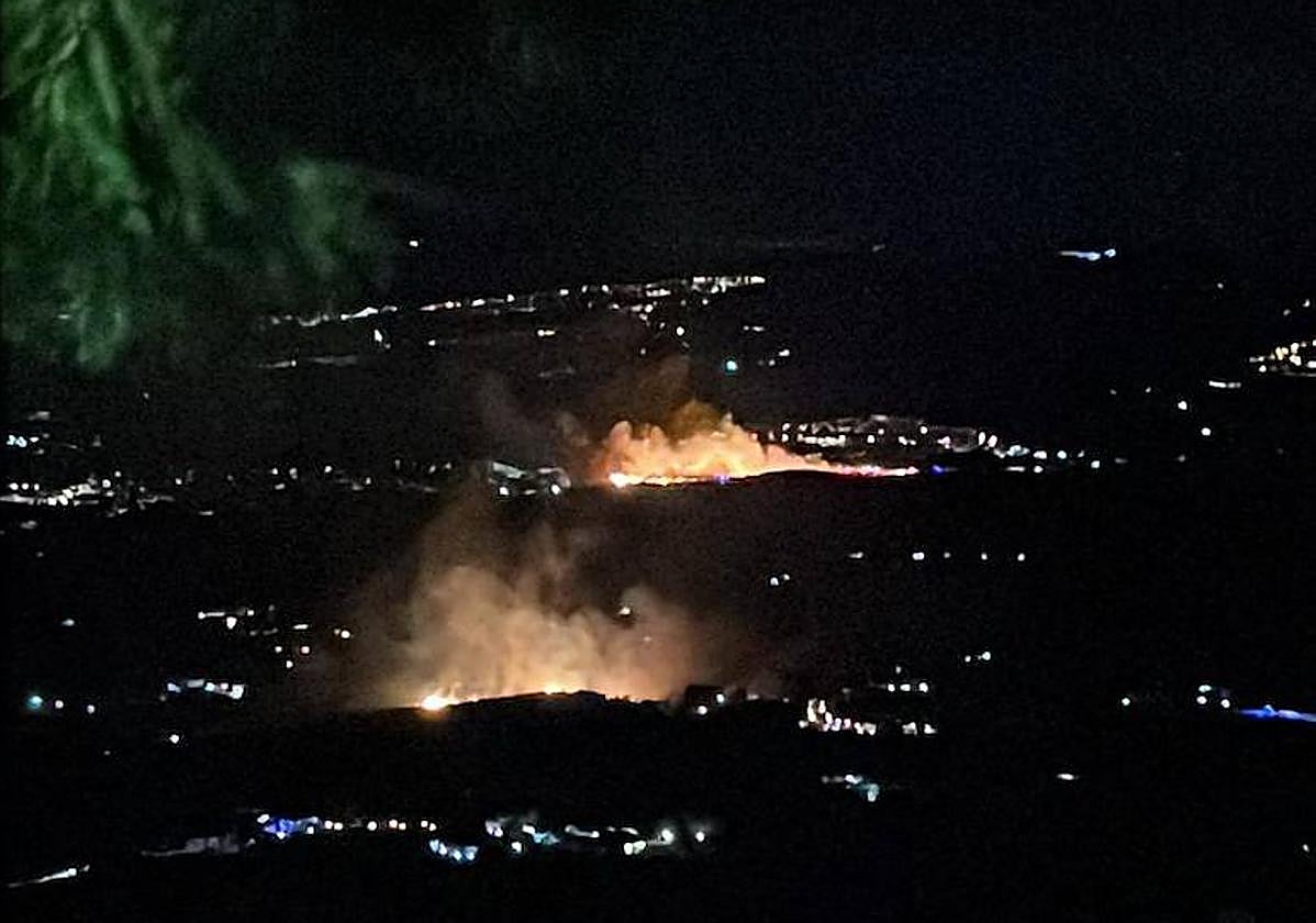 Una imagen del incendio que colgó la alcaldesa de la localidad en sus redes sociales.