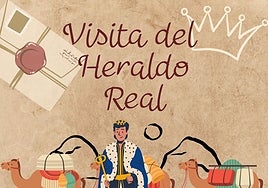 Cartel anunciador de la visita del Heraldo Real.