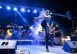 Javier Ojeda, cantante de la banda malagueña, en concierto.