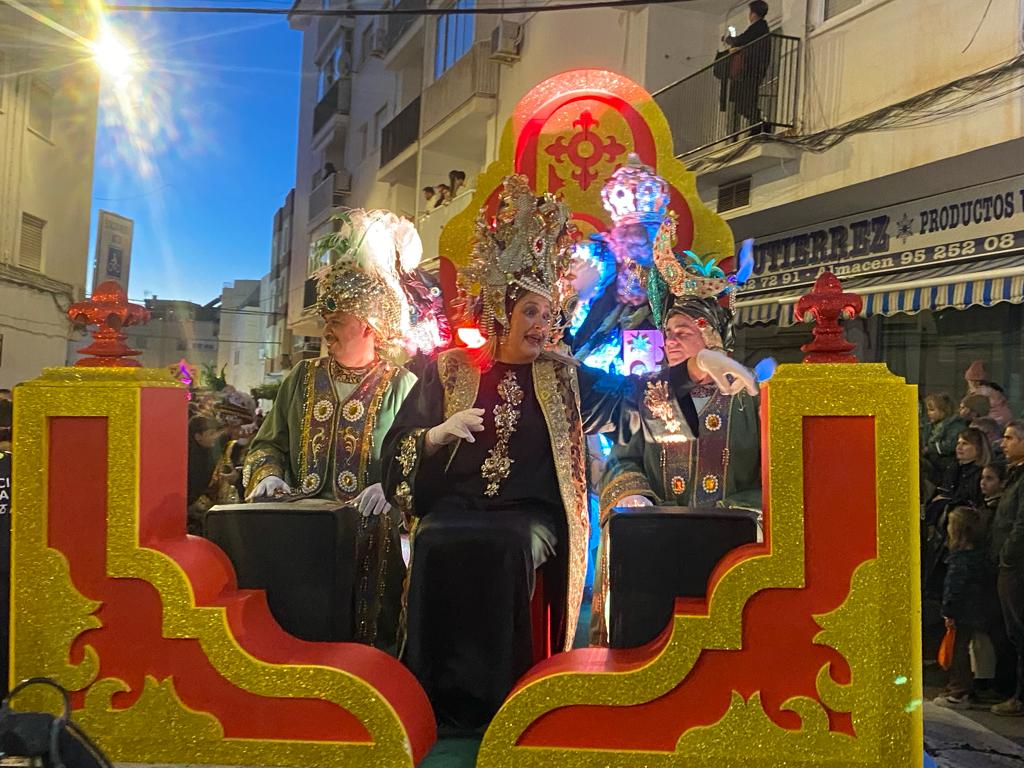 Melchor, Gaspar y Baltasar, en su recorrido por Nerja