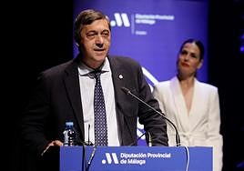 Teo López, el lunes en la Diputación, en su primer acto público como rector de la UMA.