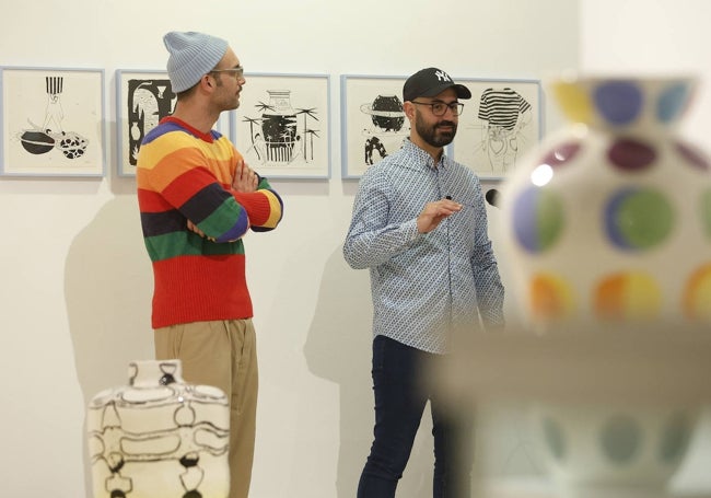 Litlle y Viola, en la presentación de las exposiciones.