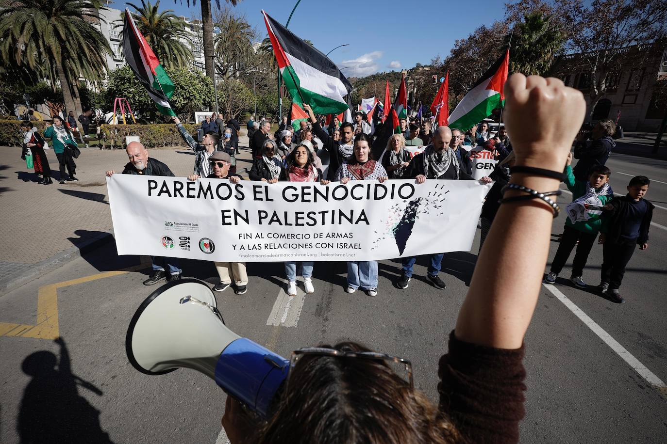 Cientos de manifestantes claman por la paz en Gaza y piden embargos contra Israel