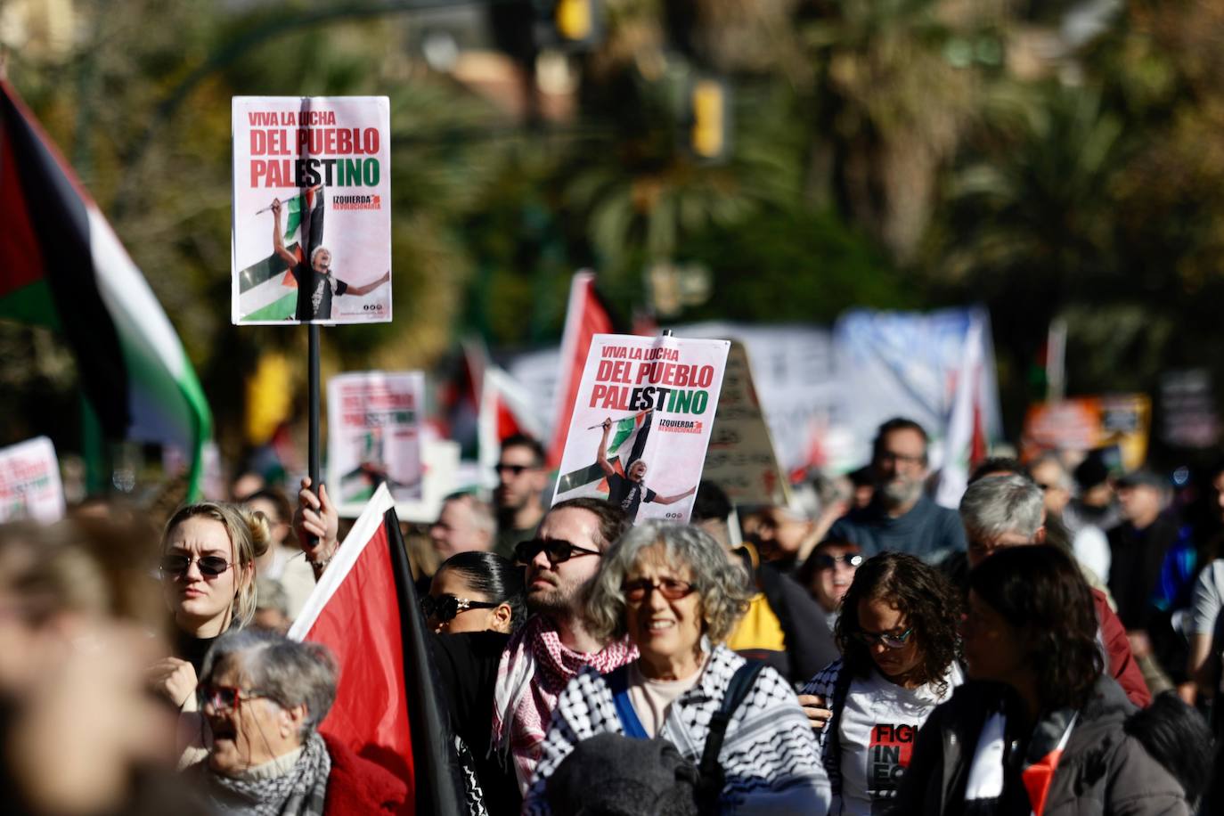 Cientos de manifestantes claman por la paz en Gaza y piden embargos contra Israel