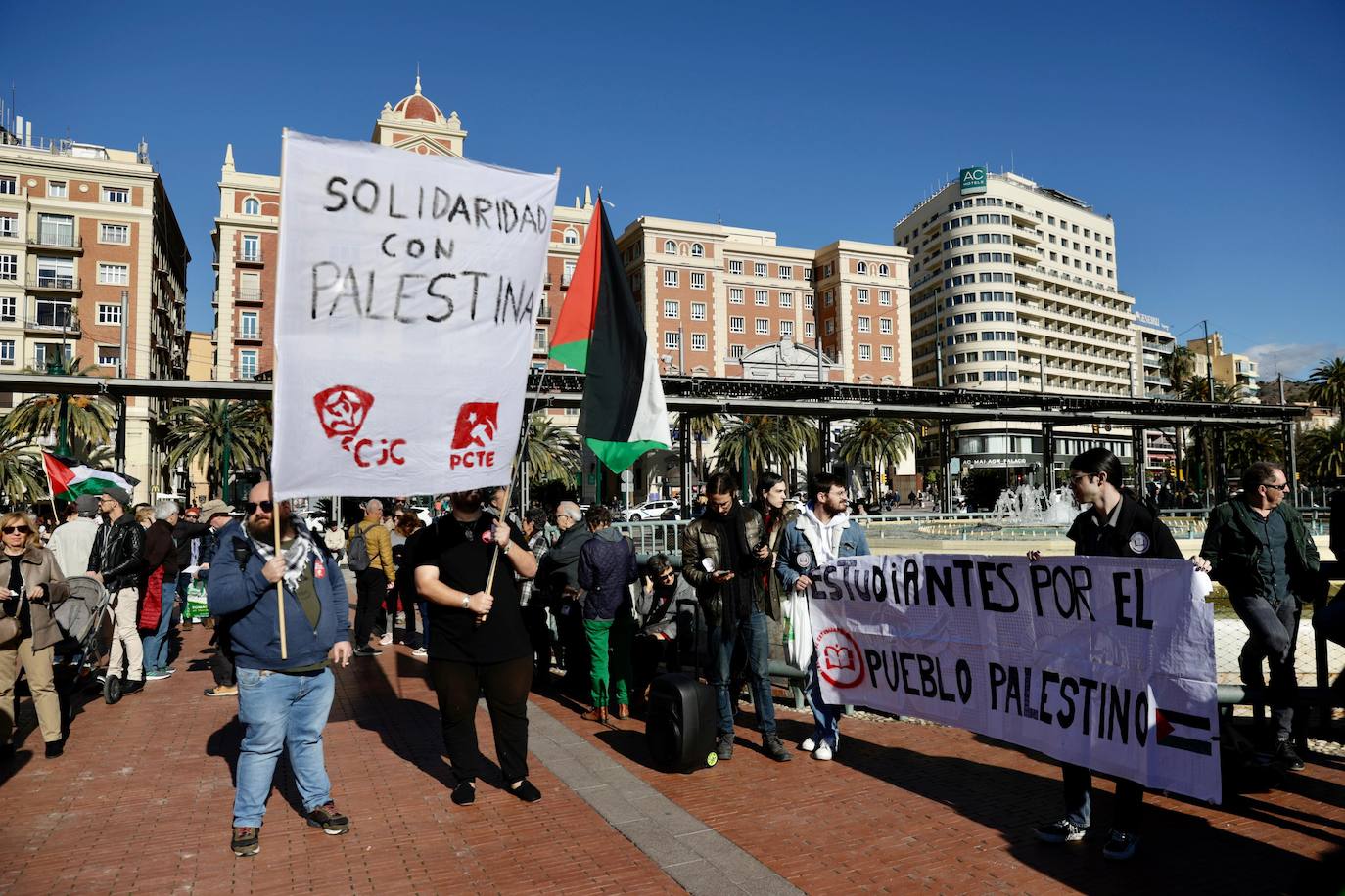 Cientos de manifestantes claman por la paz en Gaza y piden embargos contra Israel