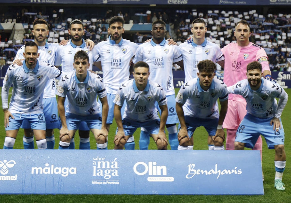 Once inicial del Málaga en el encuentro ante el Castellón del domingo.