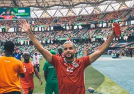 Pablo Ganet celebra en la Copa África.