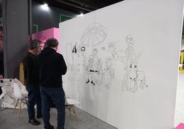 Los humoristas Ángel e Idígoras ilustran a personajes célebres andaluces en Fitur.