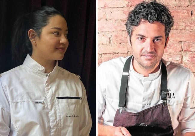 Nini Rivera, nominada a Pastelero Revelación, y Juan Carmona, que compite en 'Cocinando el mar'.