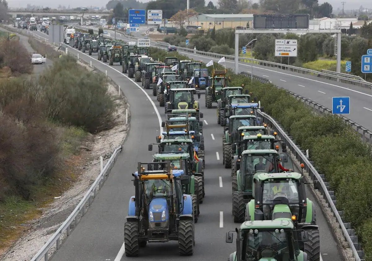 Una imagen de archivo de las protestas del sector agrario de 2020.