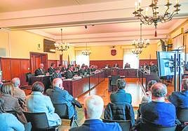 Sesión de ayer del juicio contra UGT-A por el fraude en la formación en la Audiencia de Sevilla.