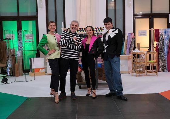 Raquel Sánchez Silva, Lorenzo Caprile, María Escoté y Palomo Spain, en Málaga.