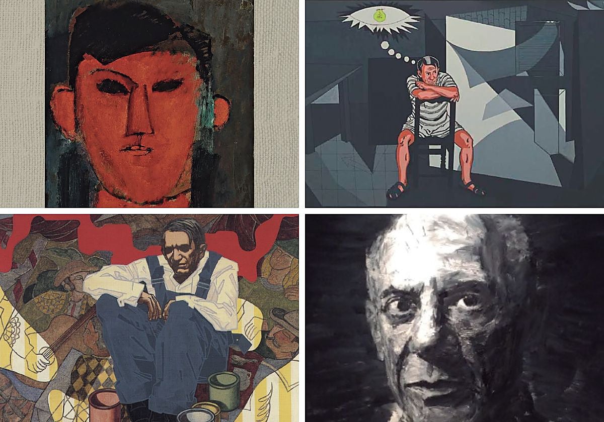Retratos de Picasso de Modigliani, Javier Gay Llorente, Eugenio Chicano y Yan Pei-Ming.