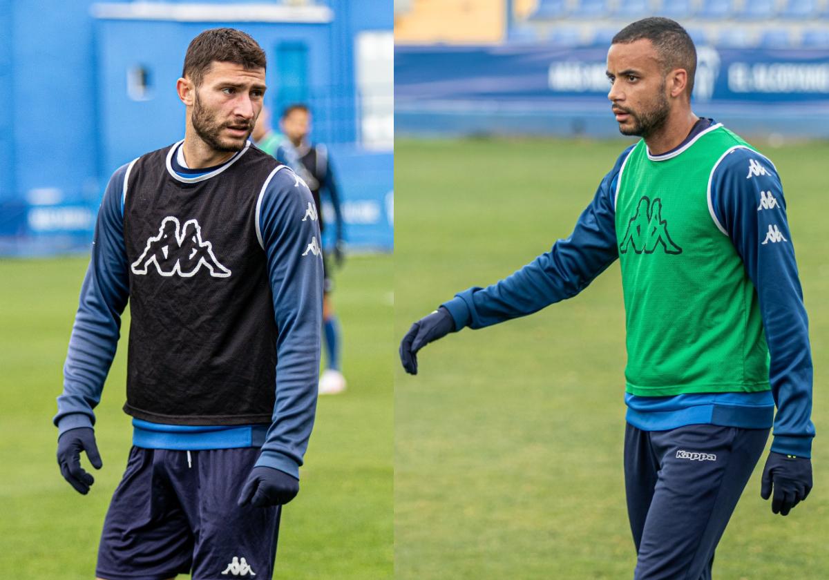 Cristian Fernández 'Agüero' y Pablo Ganet, los dos futbolistas malagueños del Alcoyano.