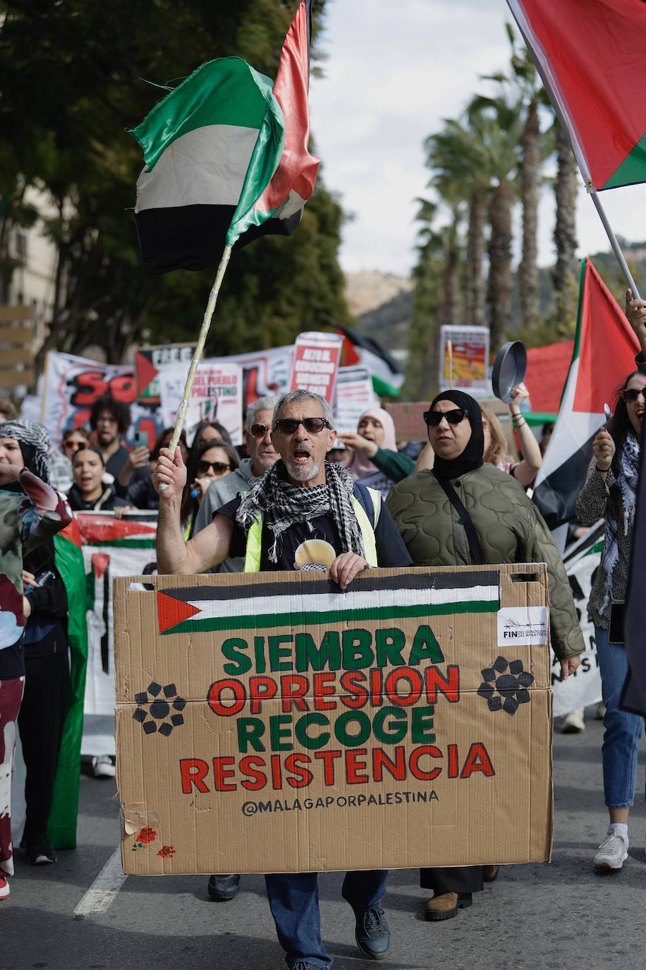 Manifestación en Málaga por la paz en Gaza