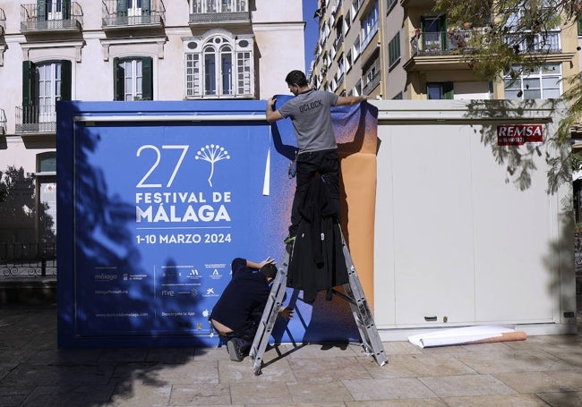 Preparativos para la inauguración del festival este viernes.