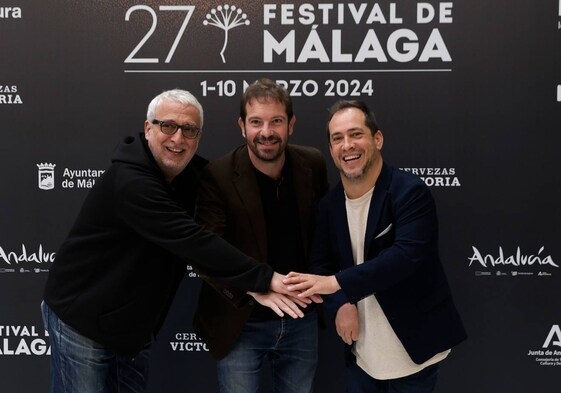 Leo Harlem, Joaquín Mazón y El Langui, en la presentación.