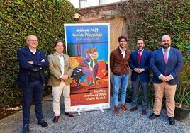 López Mestanza, Garzón, Cayetano, Florido y Ortiz, este lunes en el patio del museo.