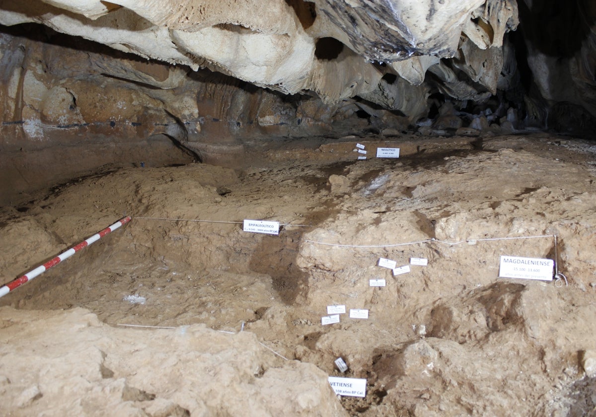 Excavaciones en la Cueva de la Victoria.