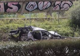 Imagen de uno de los vehículos arrollados en el accidente.