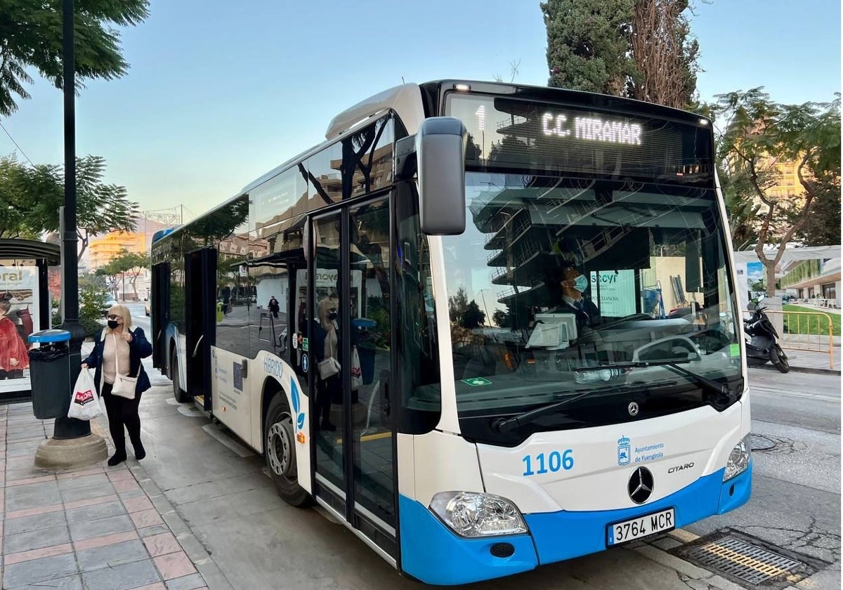 Vista de un autobús urbano de Fuengirola.