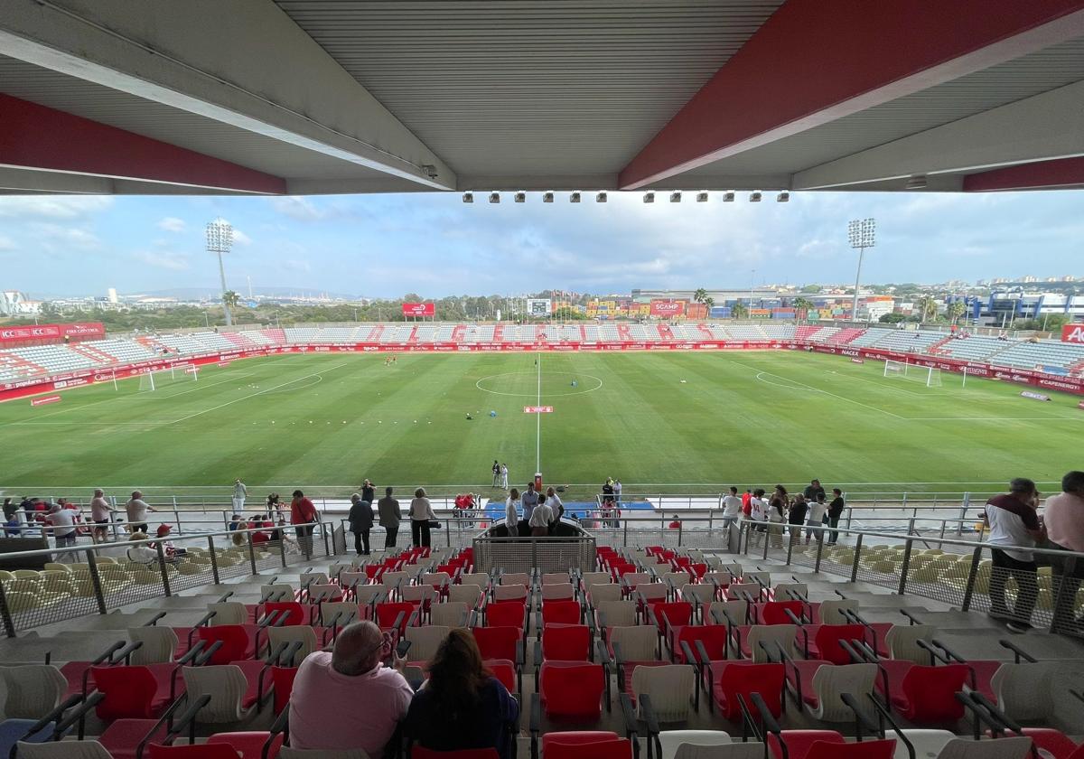 Panorámica del estadio del Algeciras, el Nuevo Mirador, desde su grada de Tribuna.