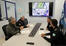 El concejal, José Eduardo Díaz, en la reunión de coordinación.