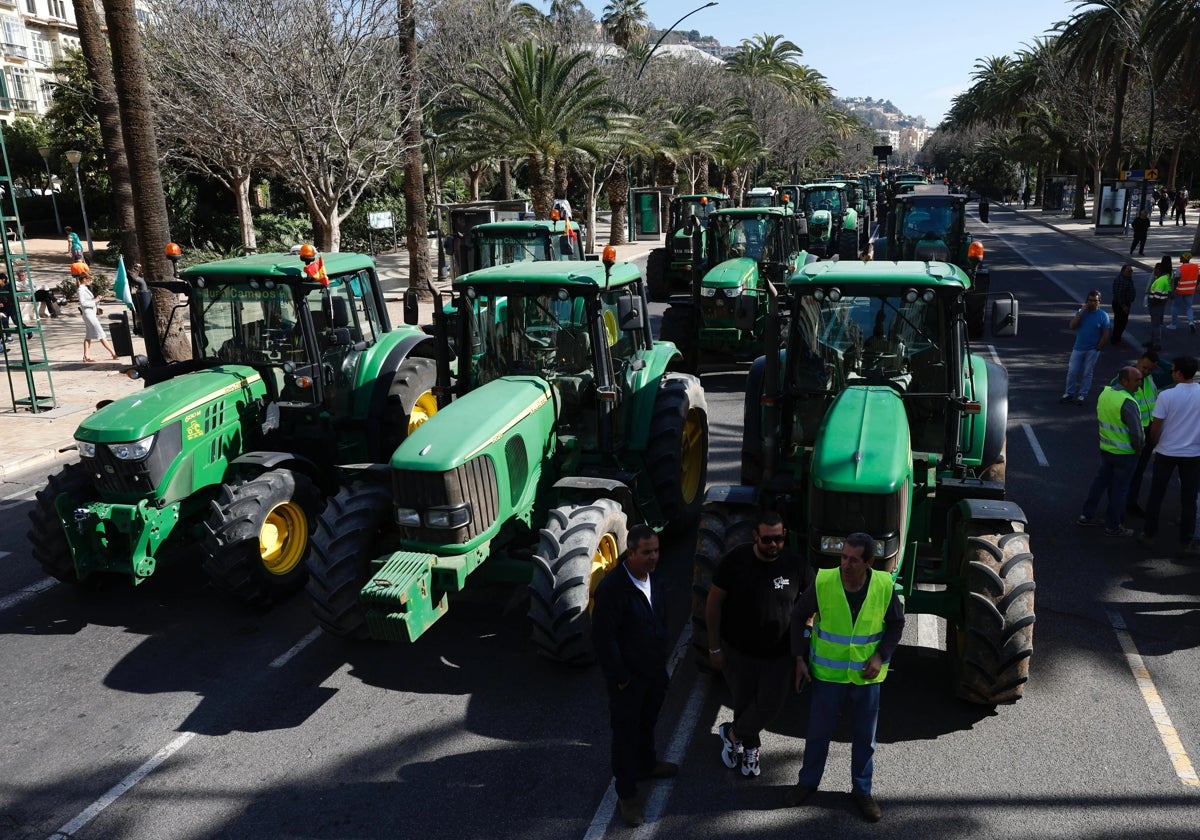 Imagen de archivo de la tractorada de marzo, en la que se bloqueó el Paseo del Parque.