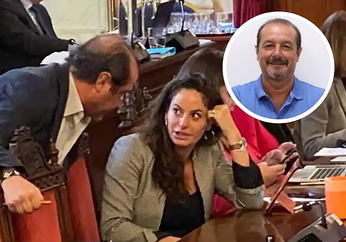 La concejala Alicia izquierdo conversa con el director general Digitalización Urbana, Víctor Solla, que hoy cesarán.
