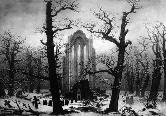Claustro del cementerio en la nieve (1818)