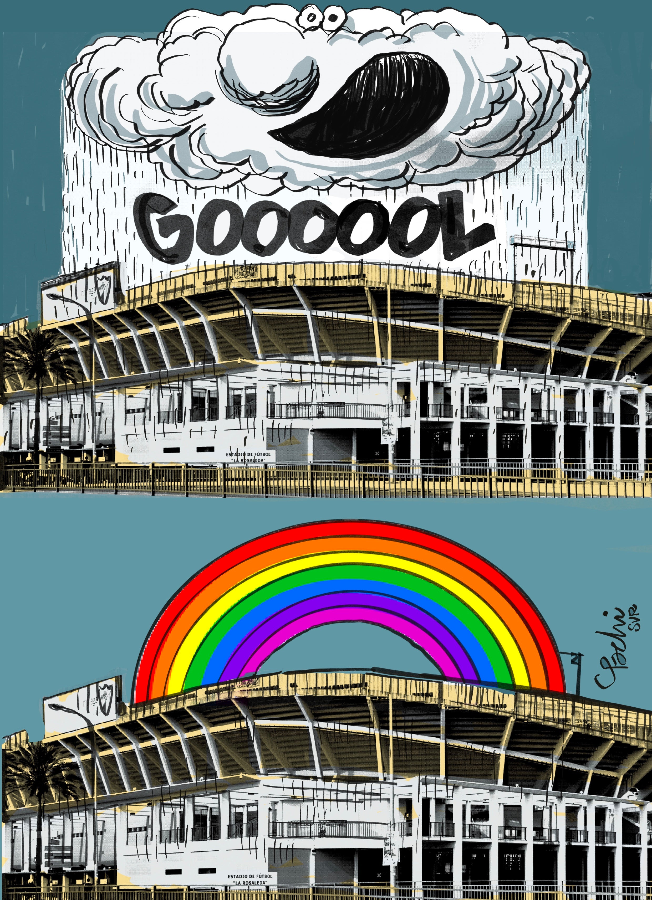 Las viñetas de Pachi sobre la actualidad del Málaga, Unicaja y el deporte