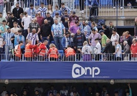 Vista de la zona de la grada superior, con las asistencias en la primera fila, donde se dio el incidente.