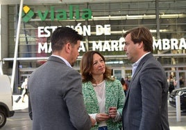 Cristóbal Ortega, Patricia Navarro y Antonio Repullo, esta mañana en Málaga.