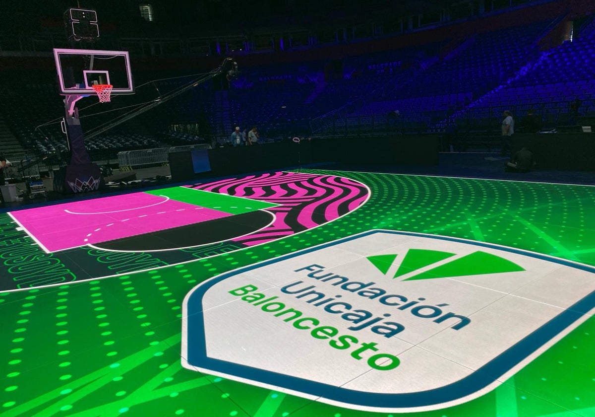 Probamos la pista de leds sobre la que se jugará la Final Four de la Champions League