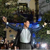 Juanma Moreno celebra su victoria electoral de junio de 2022.