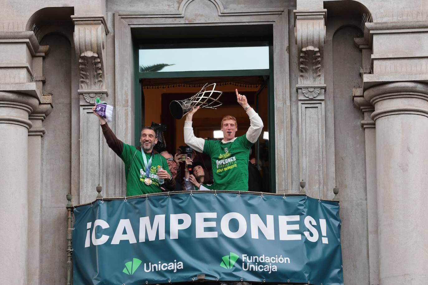 El Unicaja celebra el título de la Champions League en Málaga