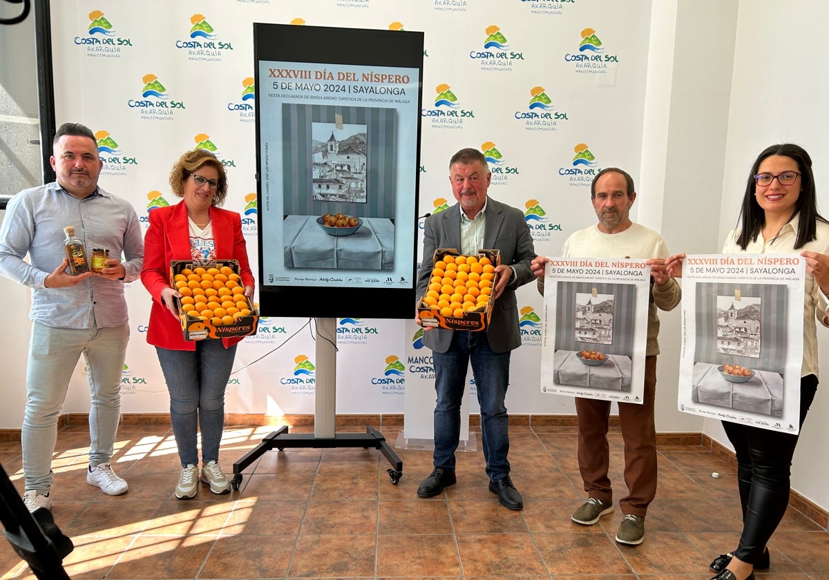 Acto de presentación de la fiesta gastronómica de Sayalonga, este martes en la Mancomunidad Oriental.