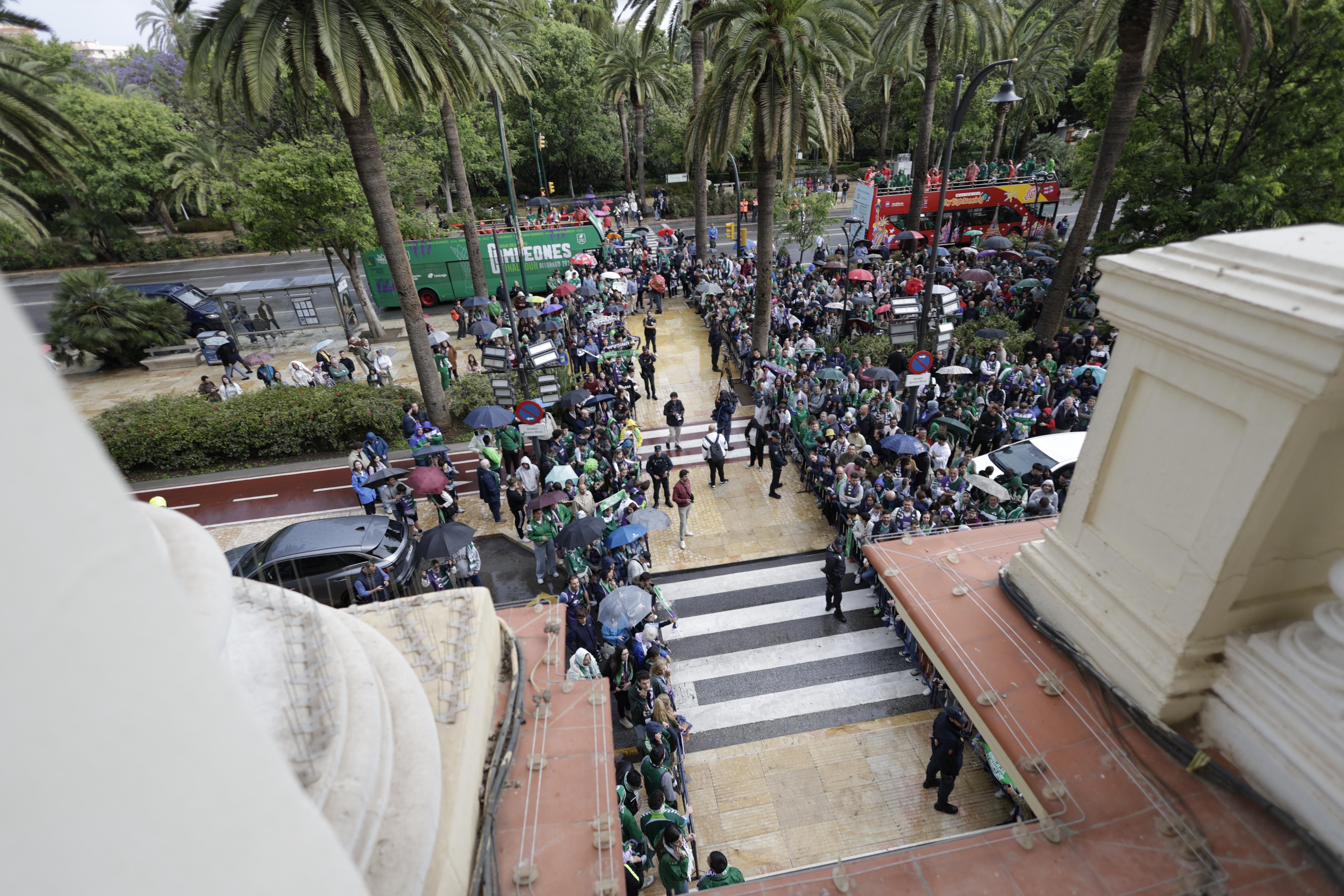 El Unicaja celebra el título de la Champions League en Málaga